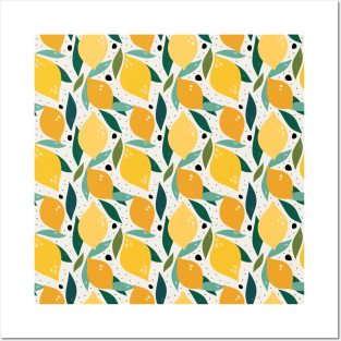 Simple Fruit fruity Lemons Summer Pattern Posters and Art